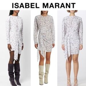 ETOILE ISABEL MARANT Dulce Printed Long Sleeve Mini Dress sz FR 34 NWT 690$